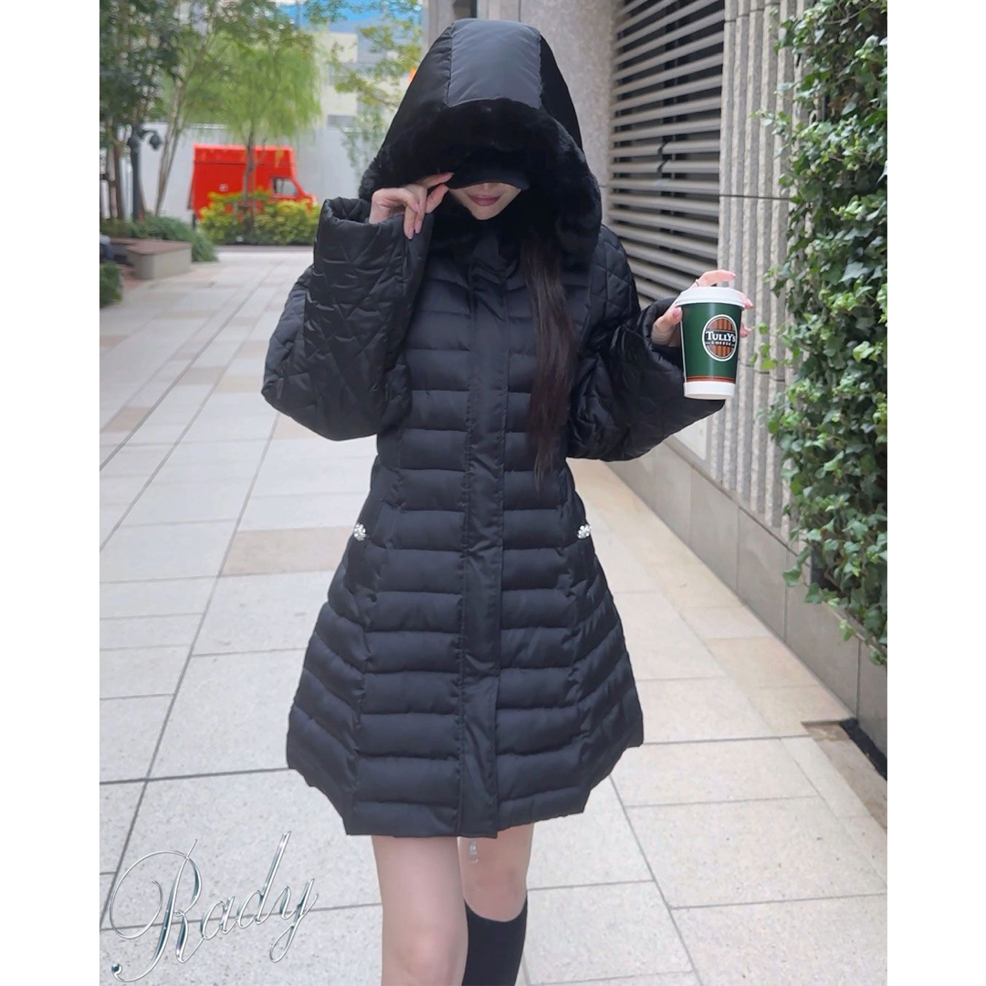 rady くびれファイバーダウン Sサイズ ブラック