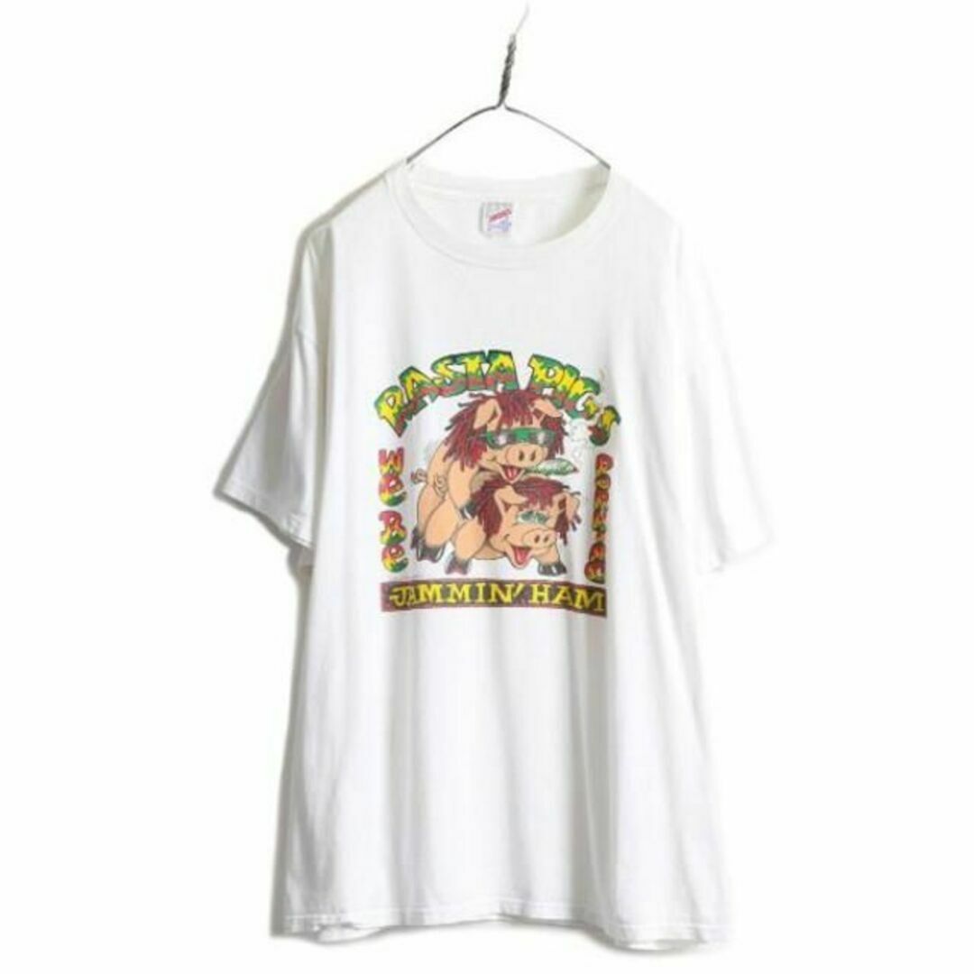 90s USA製 アニマル エロ プリント Tシャツ XXL ジョーク セックスの