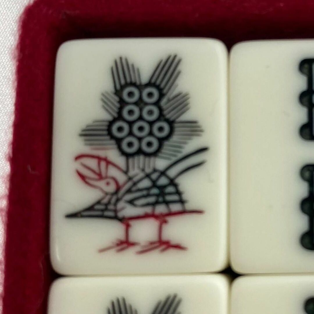 貴重 昭和 レトロ キングバード 麻雀牌 五本羽 ダイヤ イーピン 背面緑