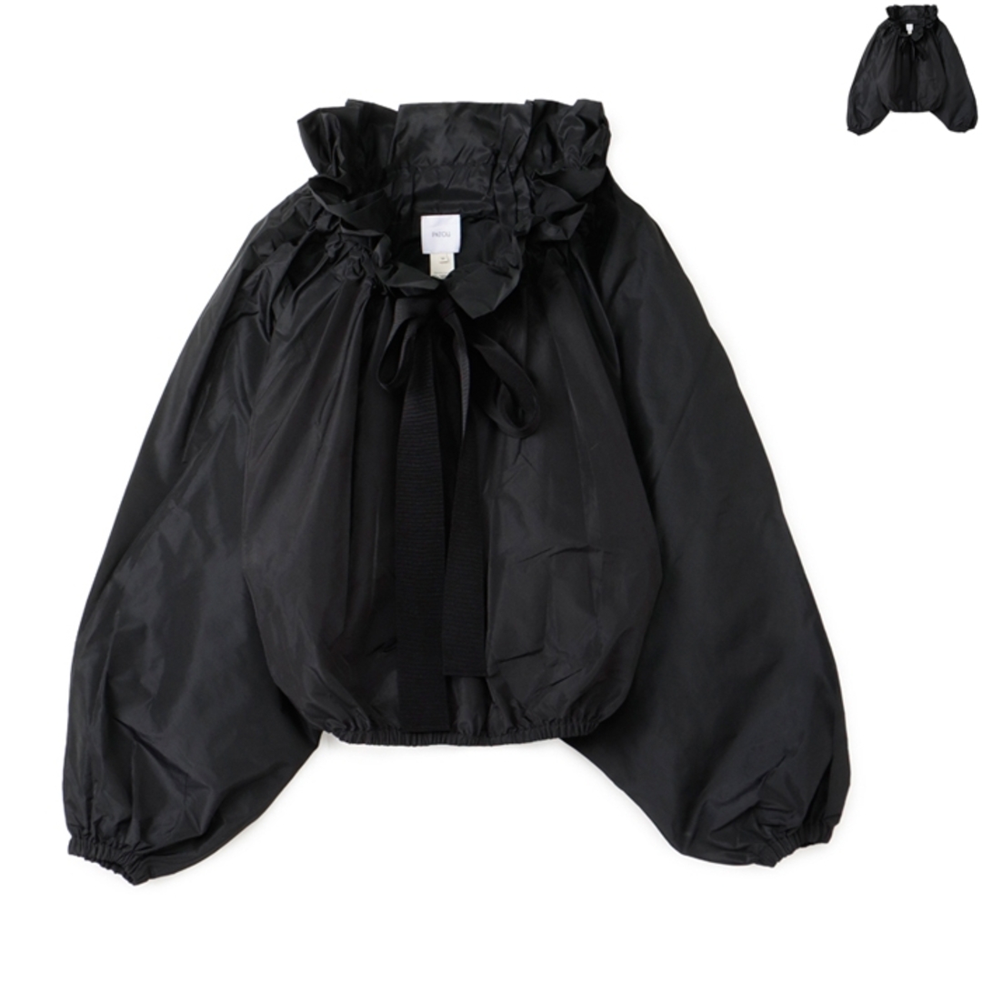 PATOU - パトゥ PATOU クロップド ブラウス パフスリーブ グログラン