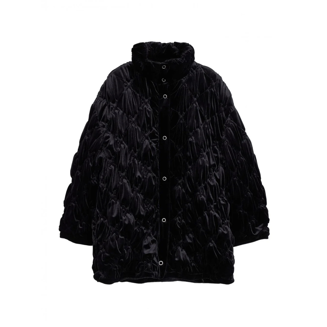 Ameri VINTAGE - VELOUR QUILTING STAND COLLAR BLOUSONの通販 by