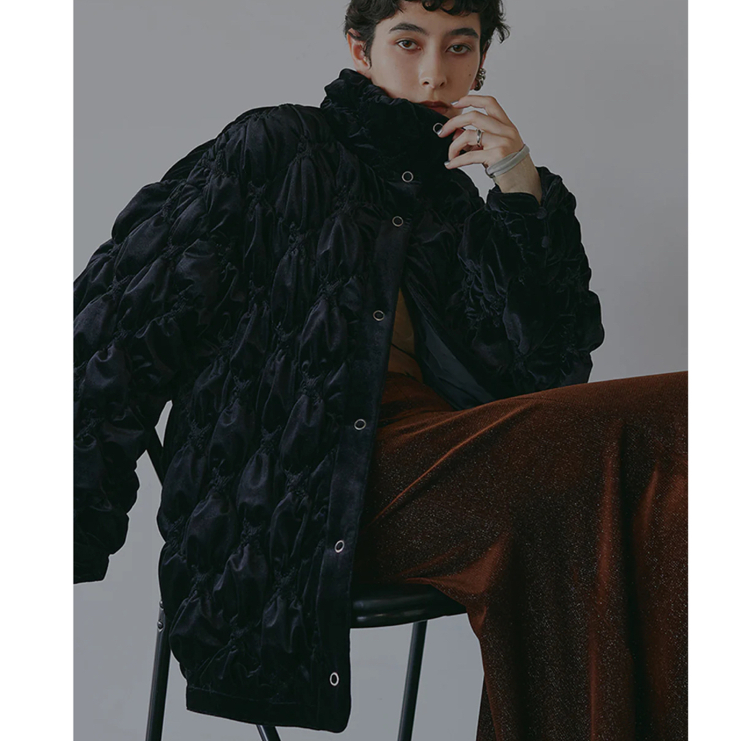 Ameri VINTAGE - VELOUR QUILTING STAND COLLAR BLOUSONの通販 by