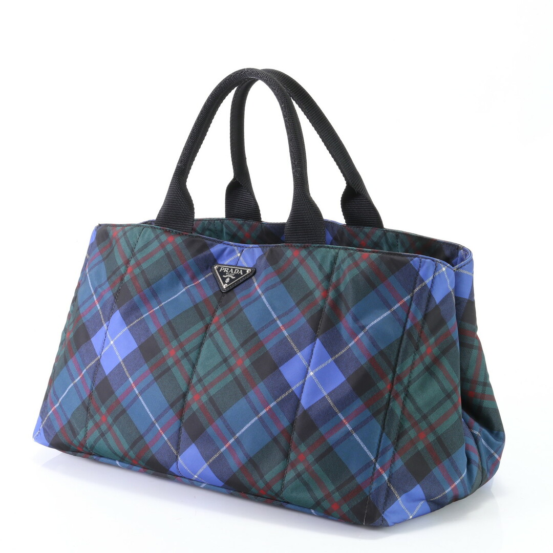 PRADA - 極美品 プラダ カナパ 三角ロゴ チェック トート バッグ