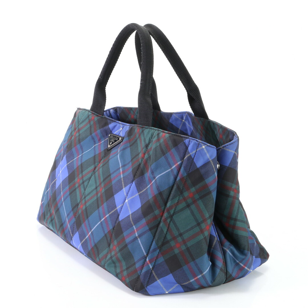 PRADA - 極美品 プラダ カナパ 三角ロゴ チェック トート バッグ