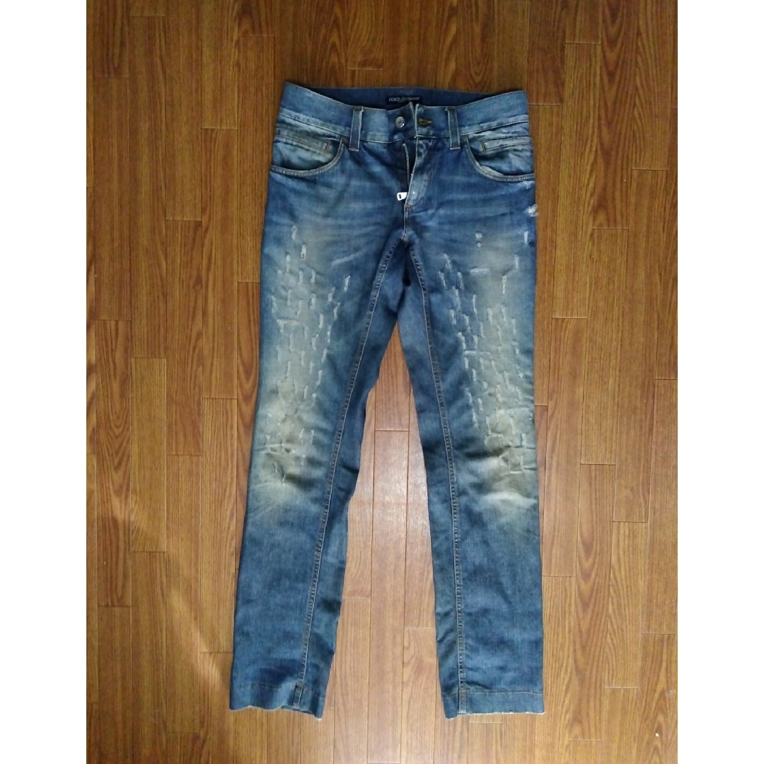 DOLCE&GABBANA - DOLCE&GABBANA デニムパンツ ダメージ加工 金属製