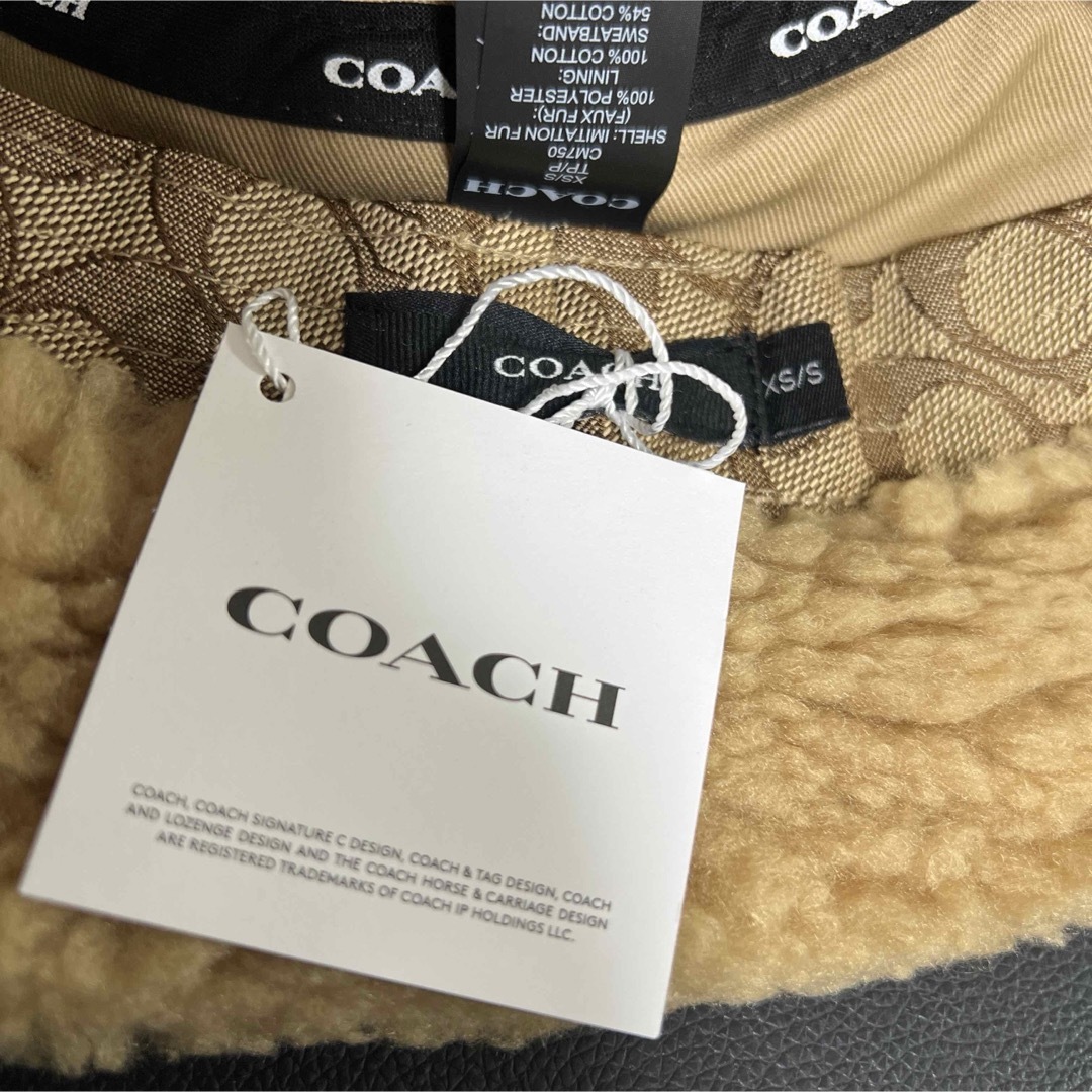 COACH - 新品タグ付 COACH もこもこシェルパ バケット ハット キャメル