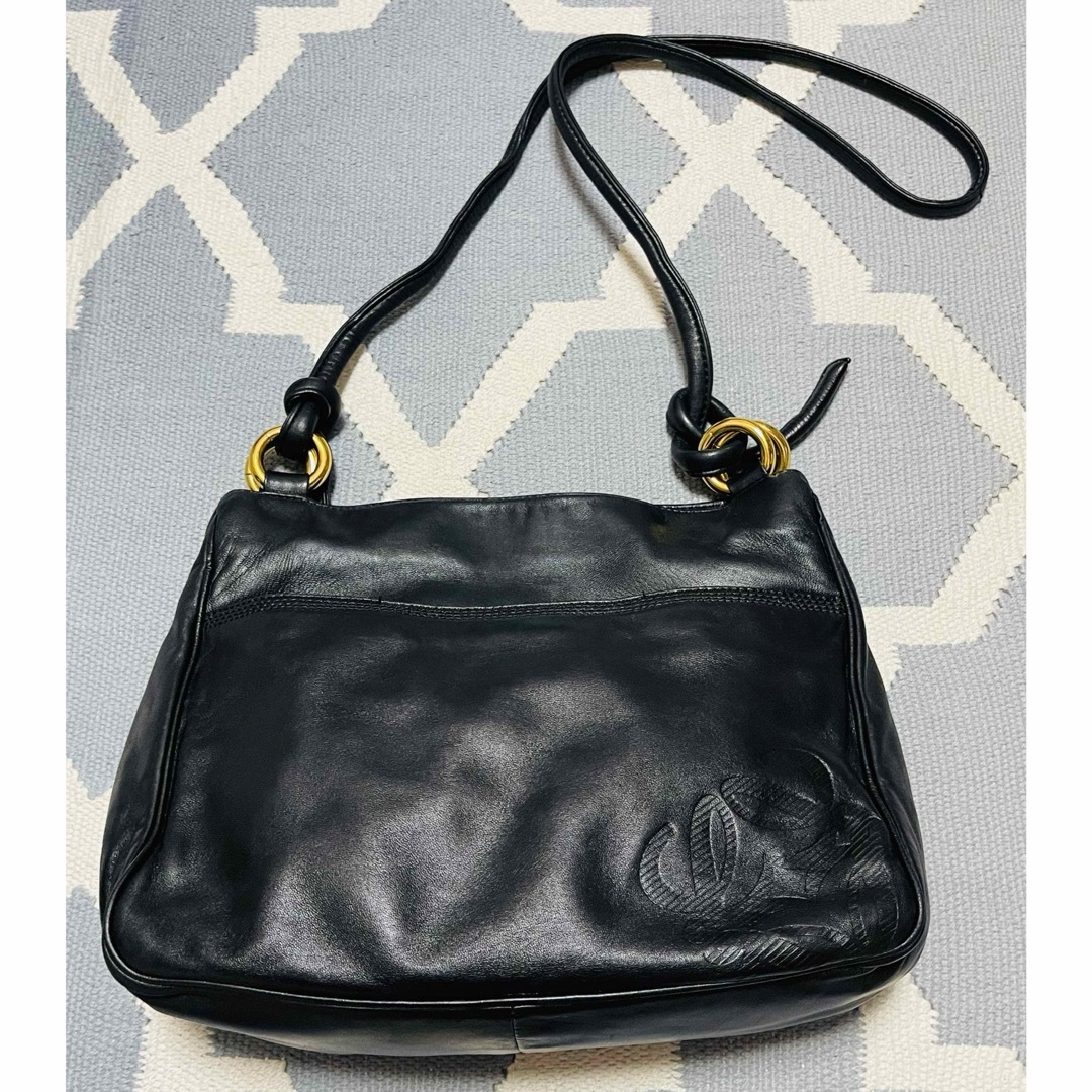 LOEWE - 美品 ロエベ ヴィンテージ レザー ショルダーバッグ 大容量