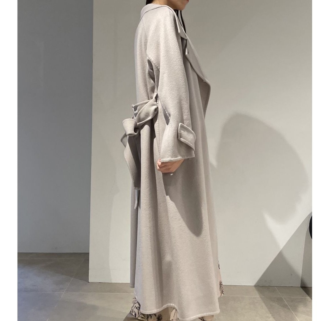 SNIDEL - SNIDEL ウロコカシミヤロングコート グレーベージュ 0 (S)の