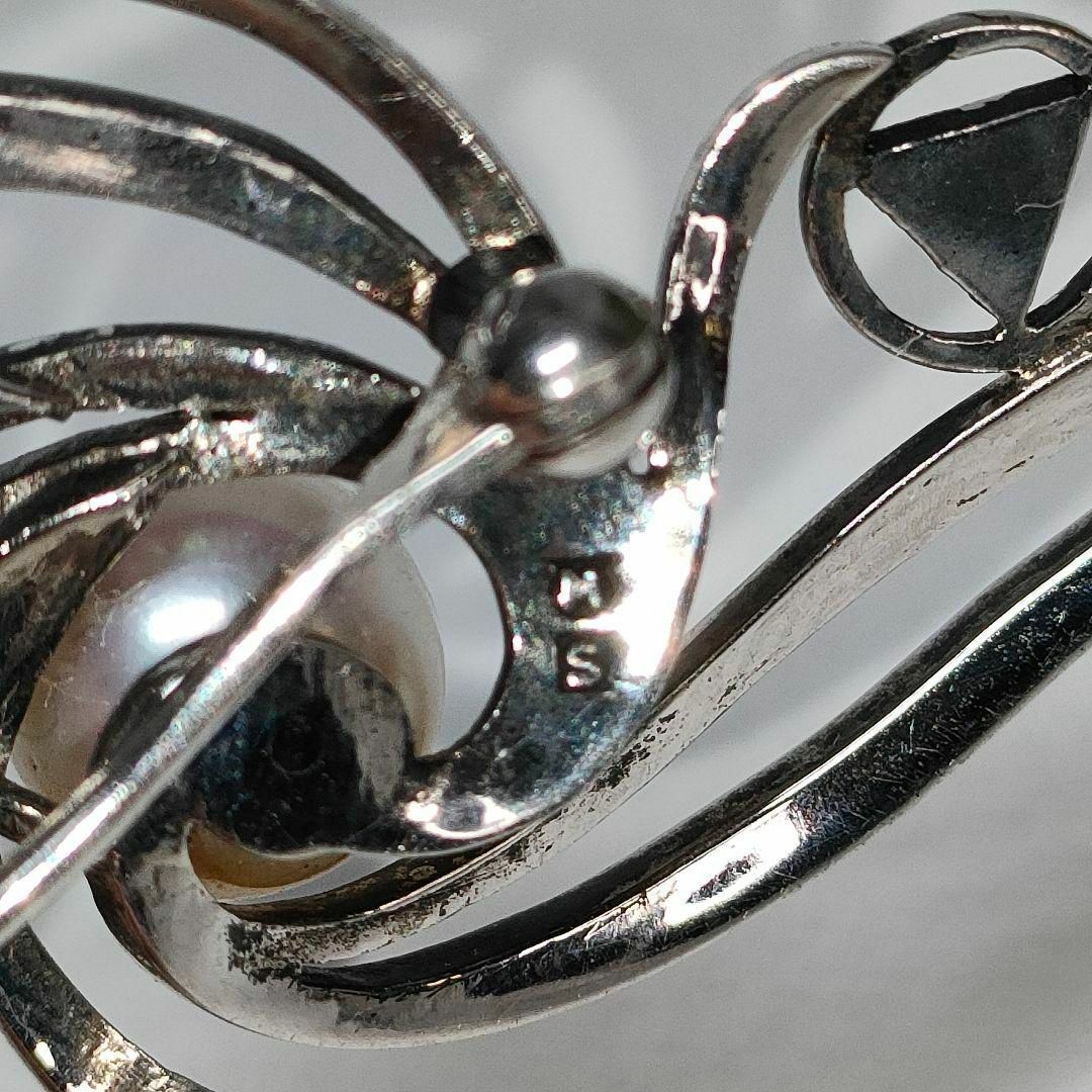 MIKIMOTO - ミキモト パール ブローチ 真珠 シルバー M刻印 S刻印