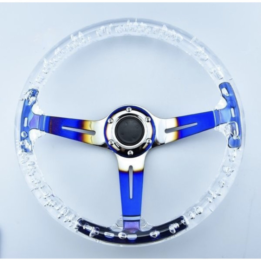 人気商品】ハンドル14インチ350mm /クリア透明ステアリングホイール