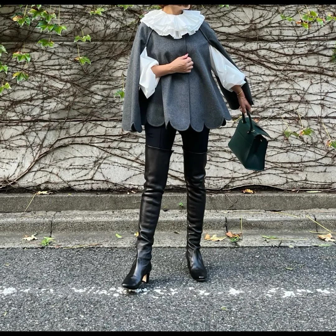 cygne シーニュ◇スカラップケープSophie+ グレー1