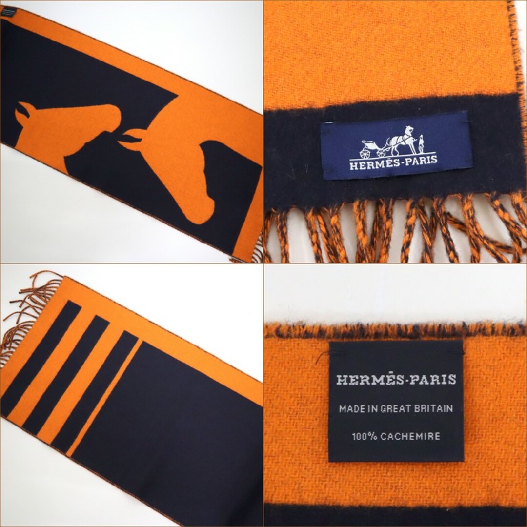 GUCCI - 【HERMWS】エルメス マフラー ラブストーリー 馬柄 オレンジ