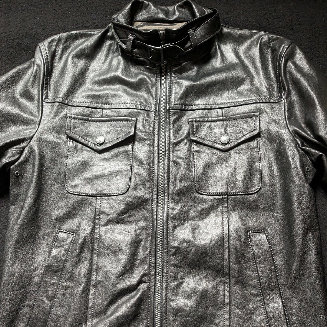 MEN'S BIGI - メンズビギ シングルライダース レザージャケット 羊革