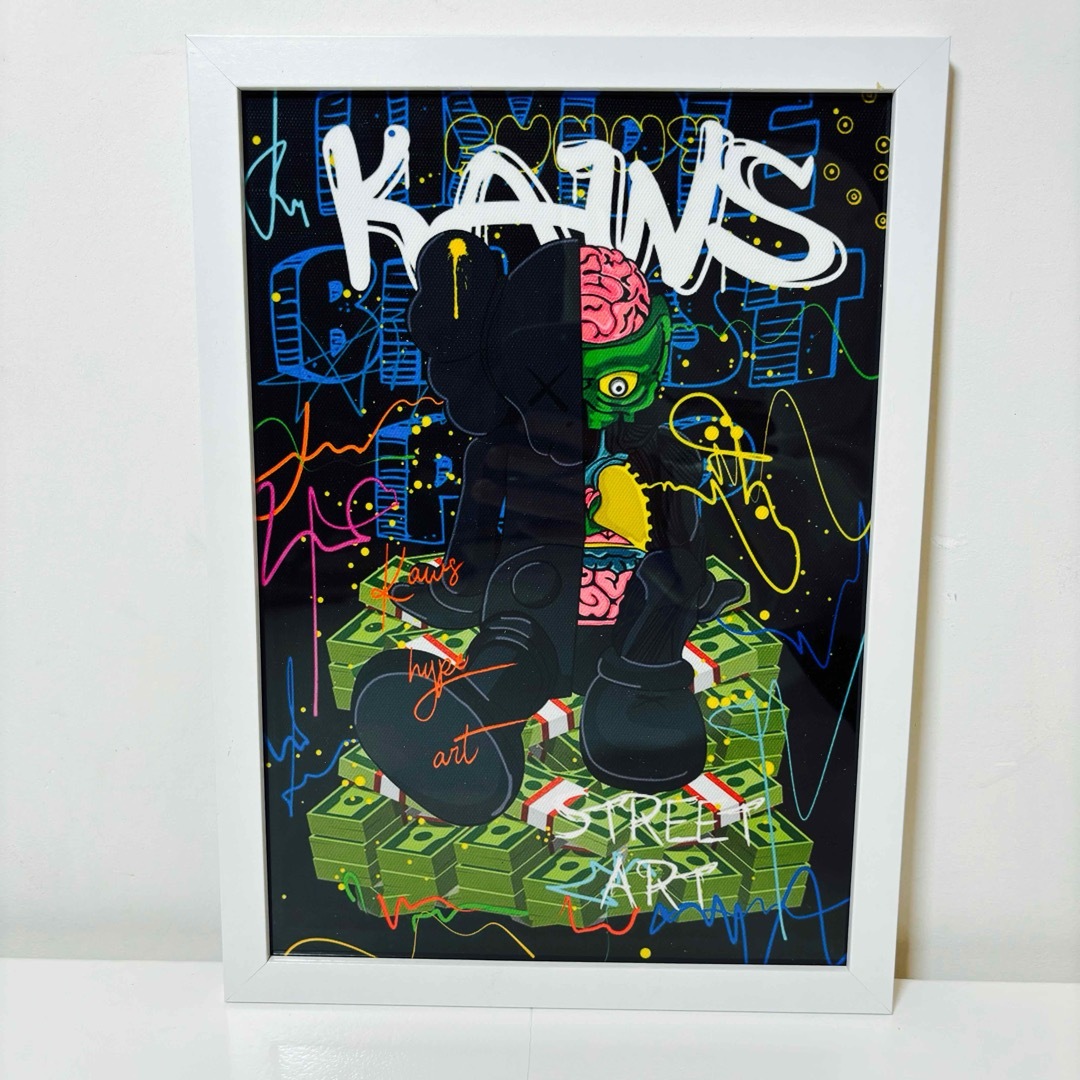 白額付きポスター】KAWS(カウズ)47ベアブリック(A4サイズ)の通販 by