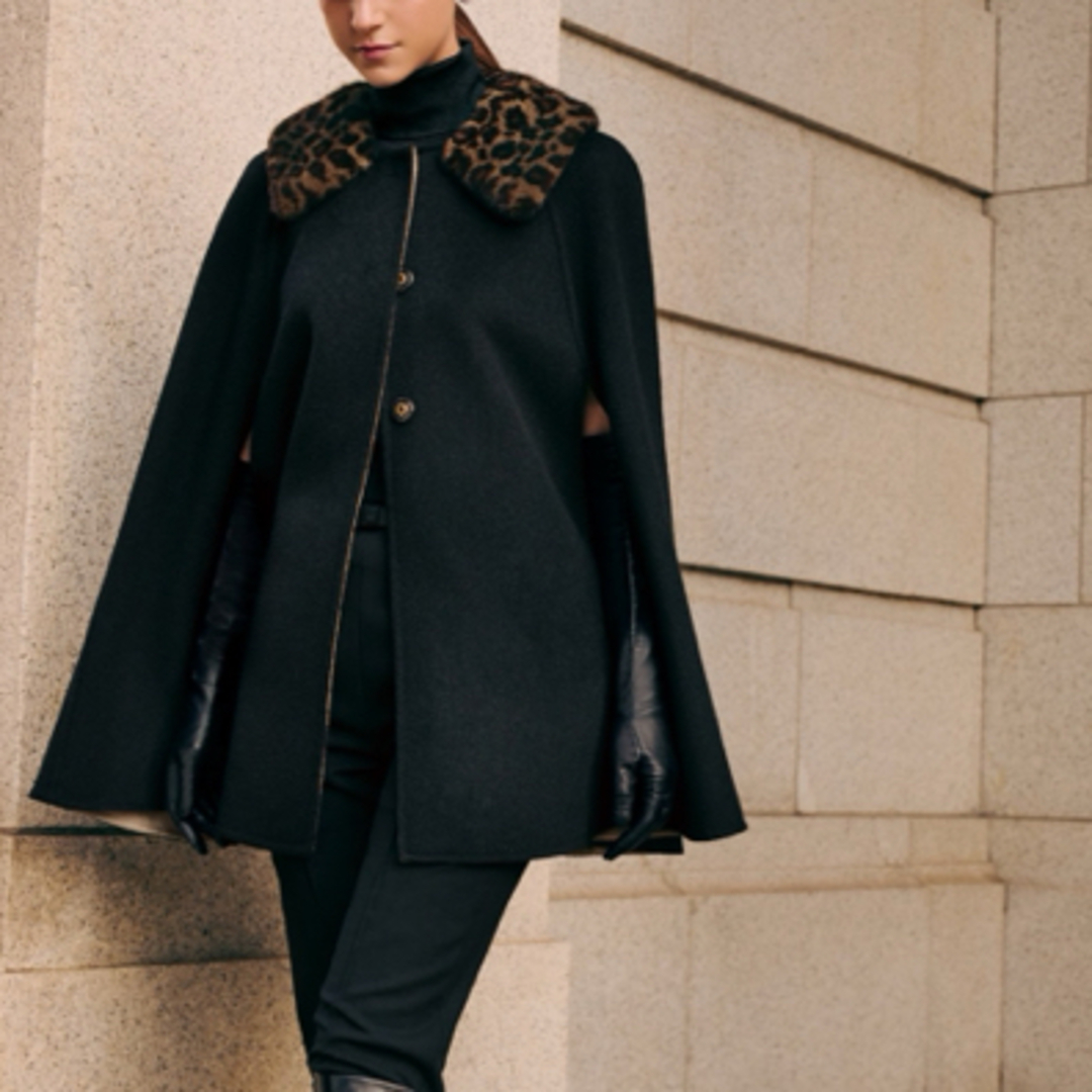 FOXEY - フォクシー ファー付き リバーシブル カシミア ケープコートの