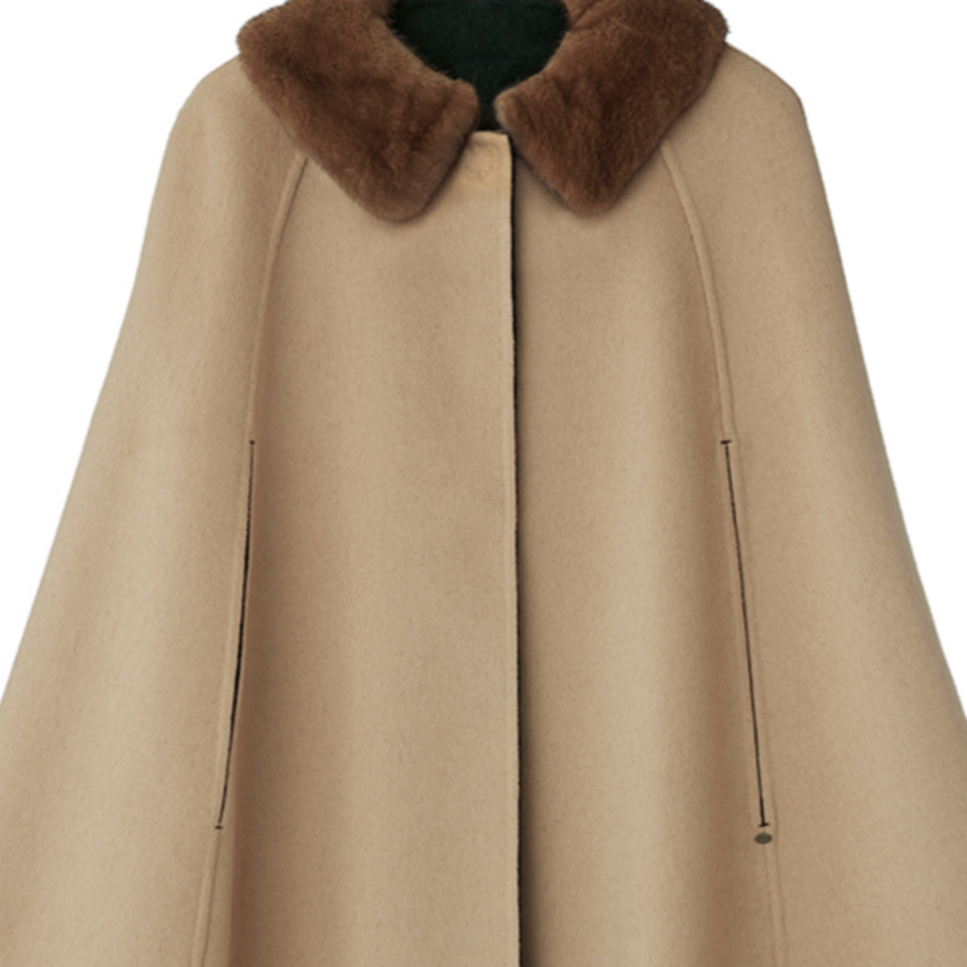 FOXEY - フォクシー ファー付き リバーシブル カシミア ケープコートの