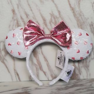 Disney - ab ディズニー カチューシャ スパンコール ハート ピンク