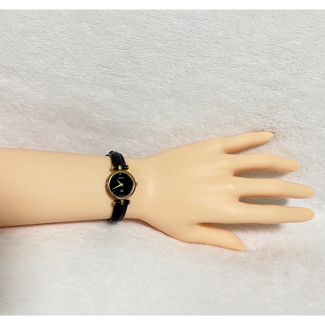 GUCCI - GUCCI グッチ シェリーライン QZ 黒文字盤 1NBG レディース