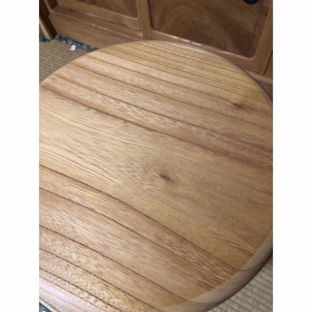 937 建具屋一筋58年のおじいちゃんの手作りスツール、イス☆けやきの