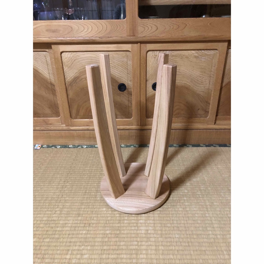 937 建具屋一筋58年のおじいちゃんの手作りスツール、イス☆けやきの