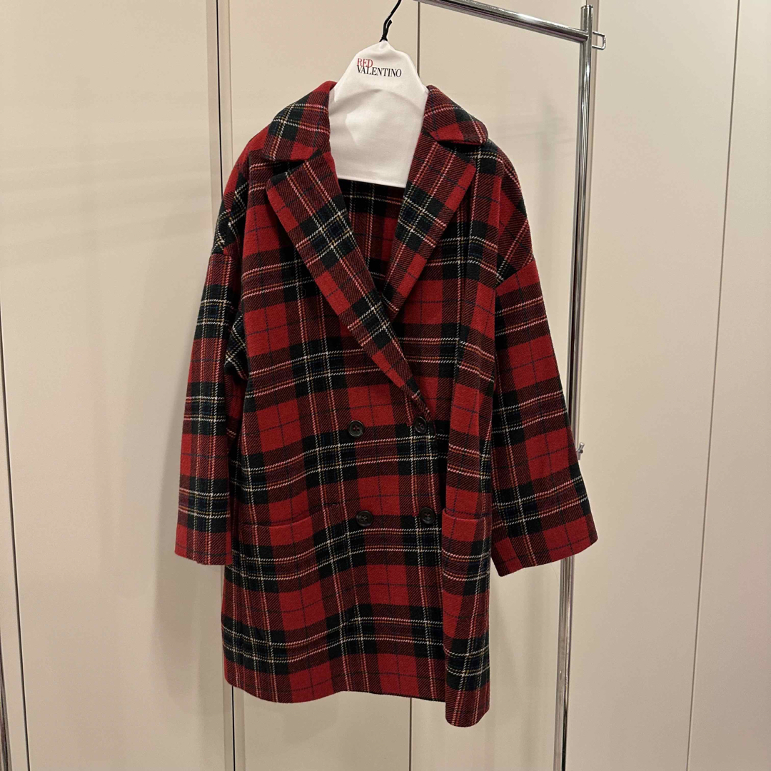 RED VALENTINO - RED VALENTINO 赤チェック コートの通販 by 又来綾
