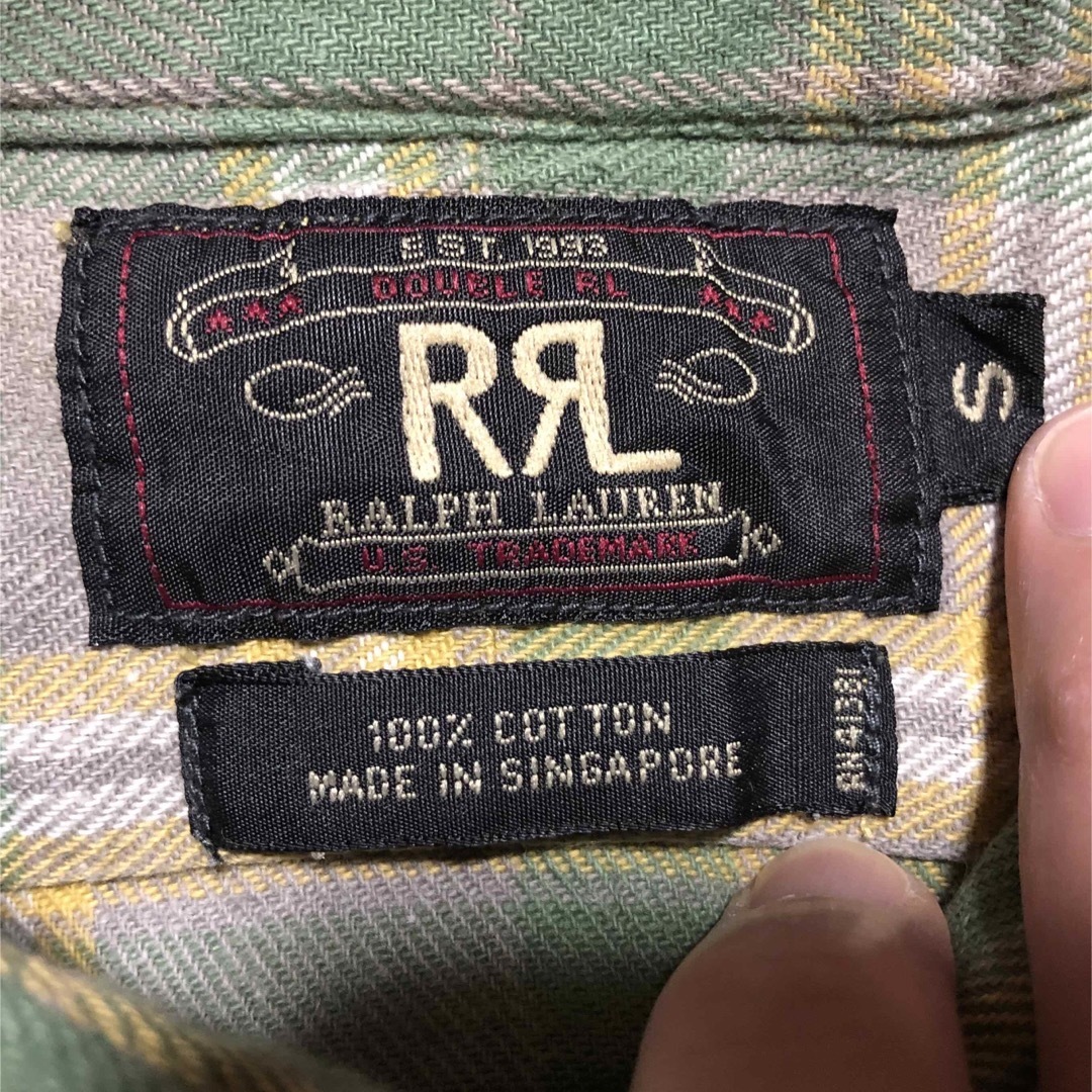 RRL - RRL ネルシャツ アメカジ グリーン ラルフローレン ジョニー