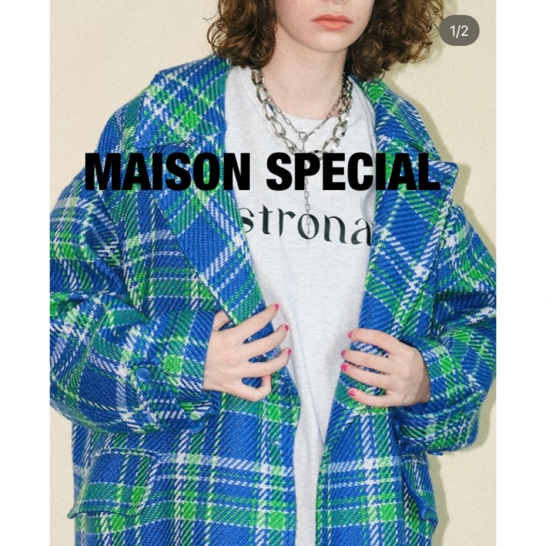 MAISON SPECIAL - MAISON SPECIAL ロービングチェックオーバーコートの