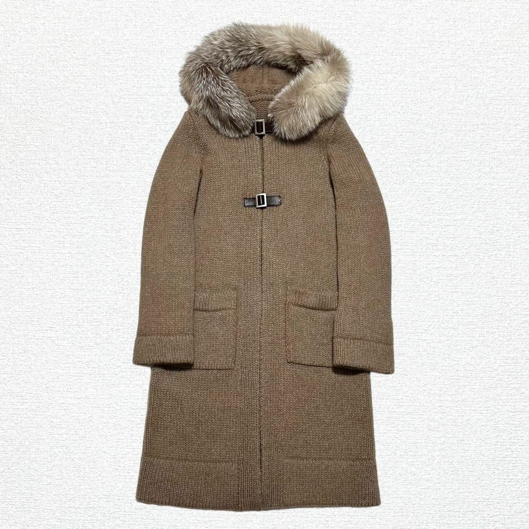FOXEY - 【美品】FOXEY カシミヤ100% ニット コート フォックスファー