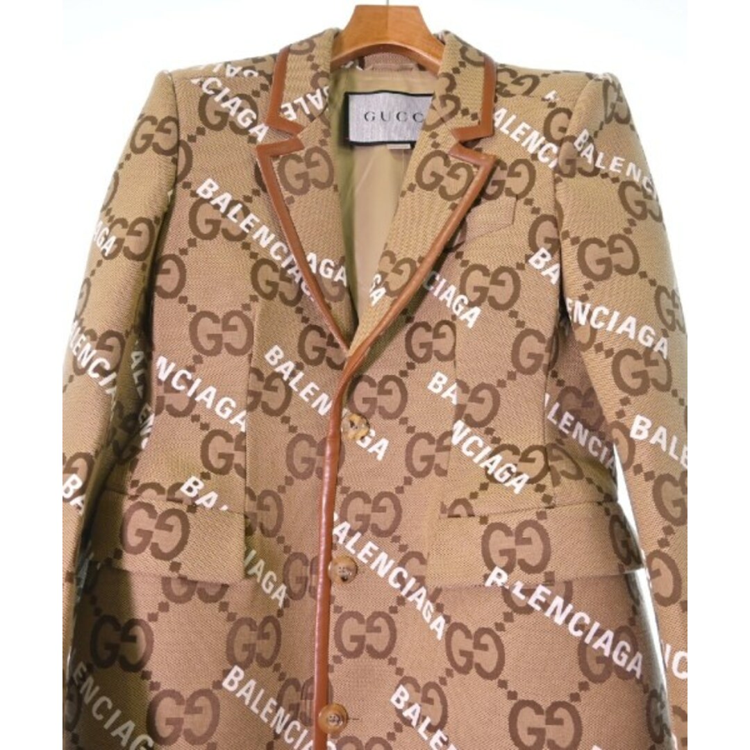 GUCCI - GUCCI グッチ チェスターコート 48(L位) ベージュx白x茶(総柄