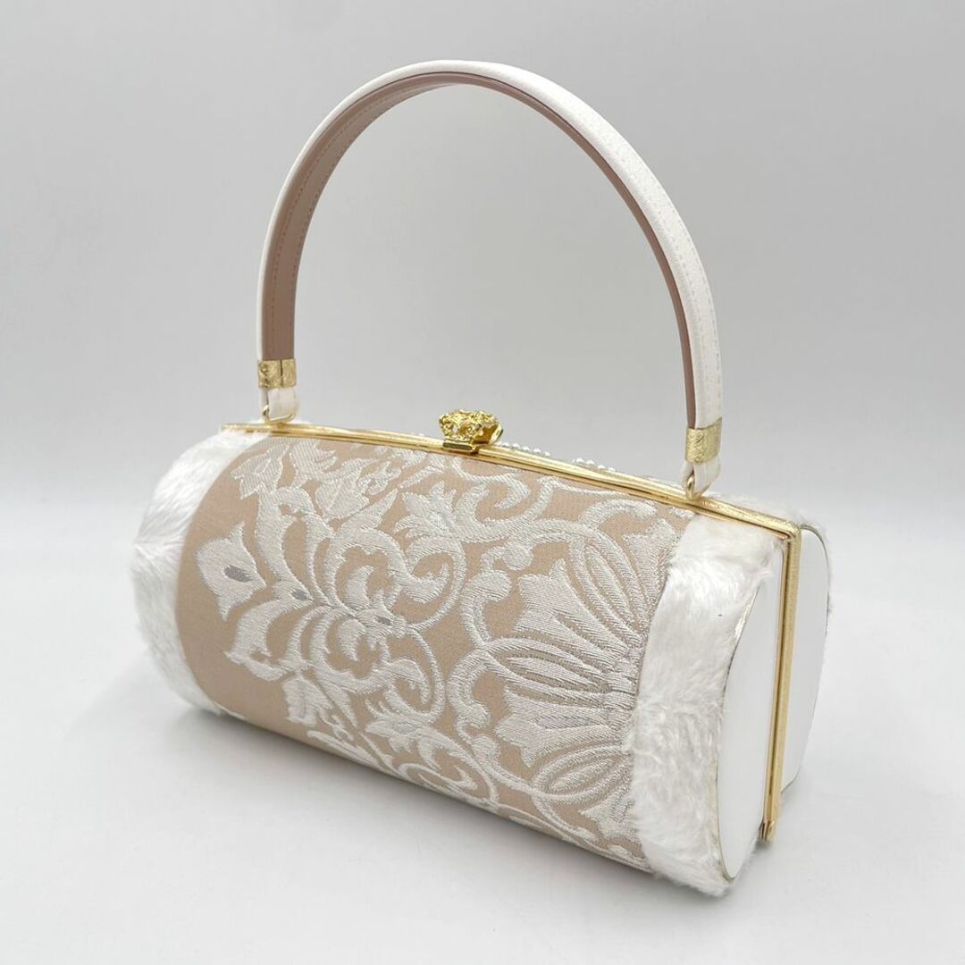 プレミアビーズパール刺繍 振袖バッグ草履セット 西陣刺繍 くすみ