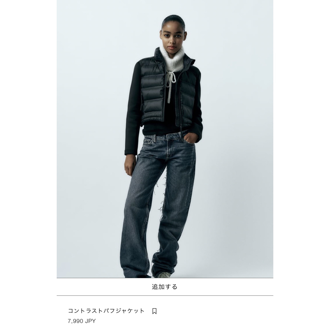 ZARA - コントラストパフジャケットの通販 by mane's shop｜ザラならラクマ