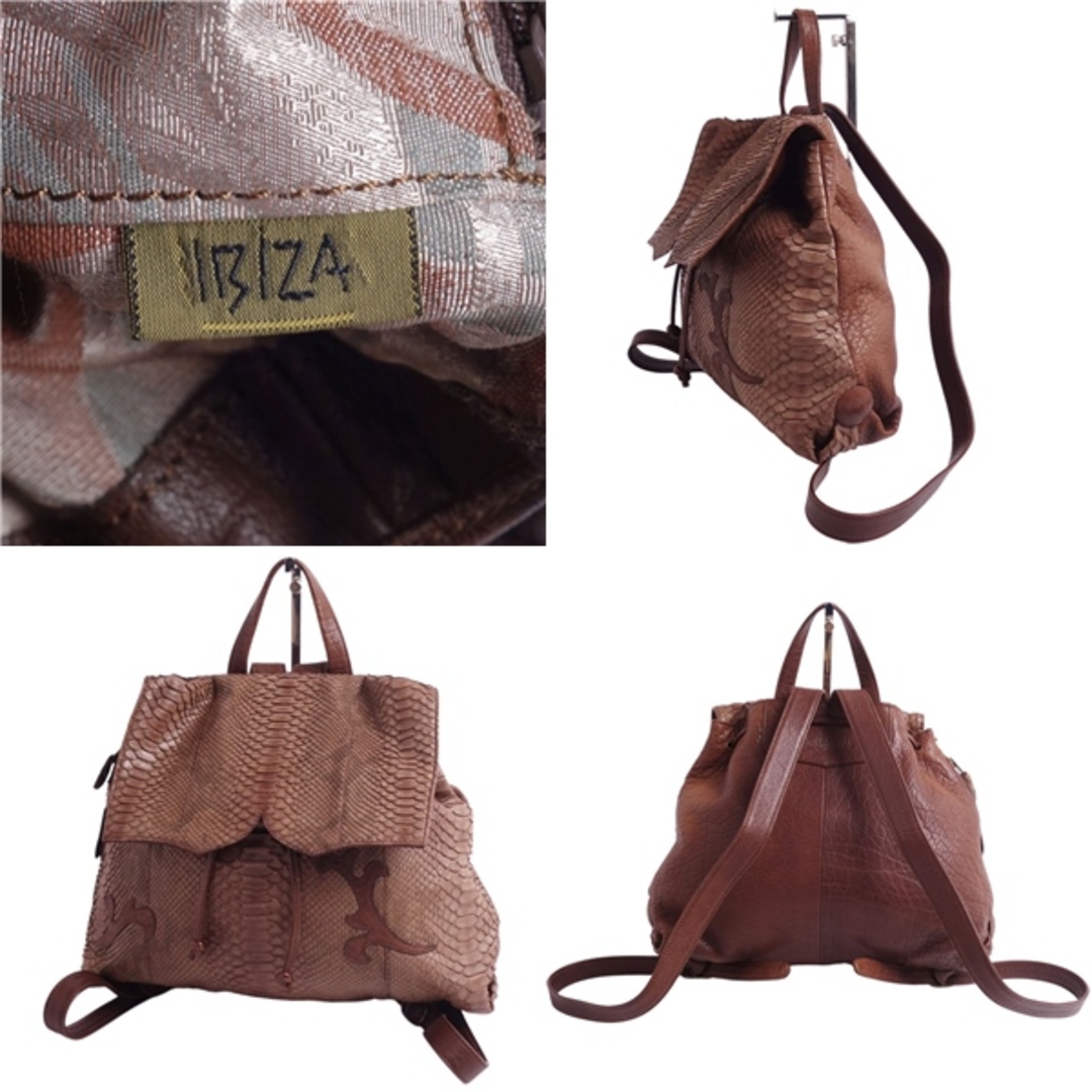 美品 イビザ IBIZA バッグ バックパック リュックサック パイソン