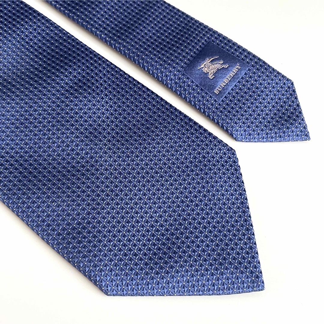 BURBERRY - ꧁良品꧂ バーバリー ネクタイ ホースロゴ 光沢 ブルー