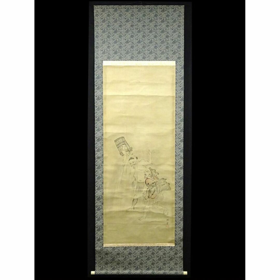 掛軸 英一蝶『人物図』紙本 肉筆 合せ箱付 掛け軸 w03053の通販 by 吉