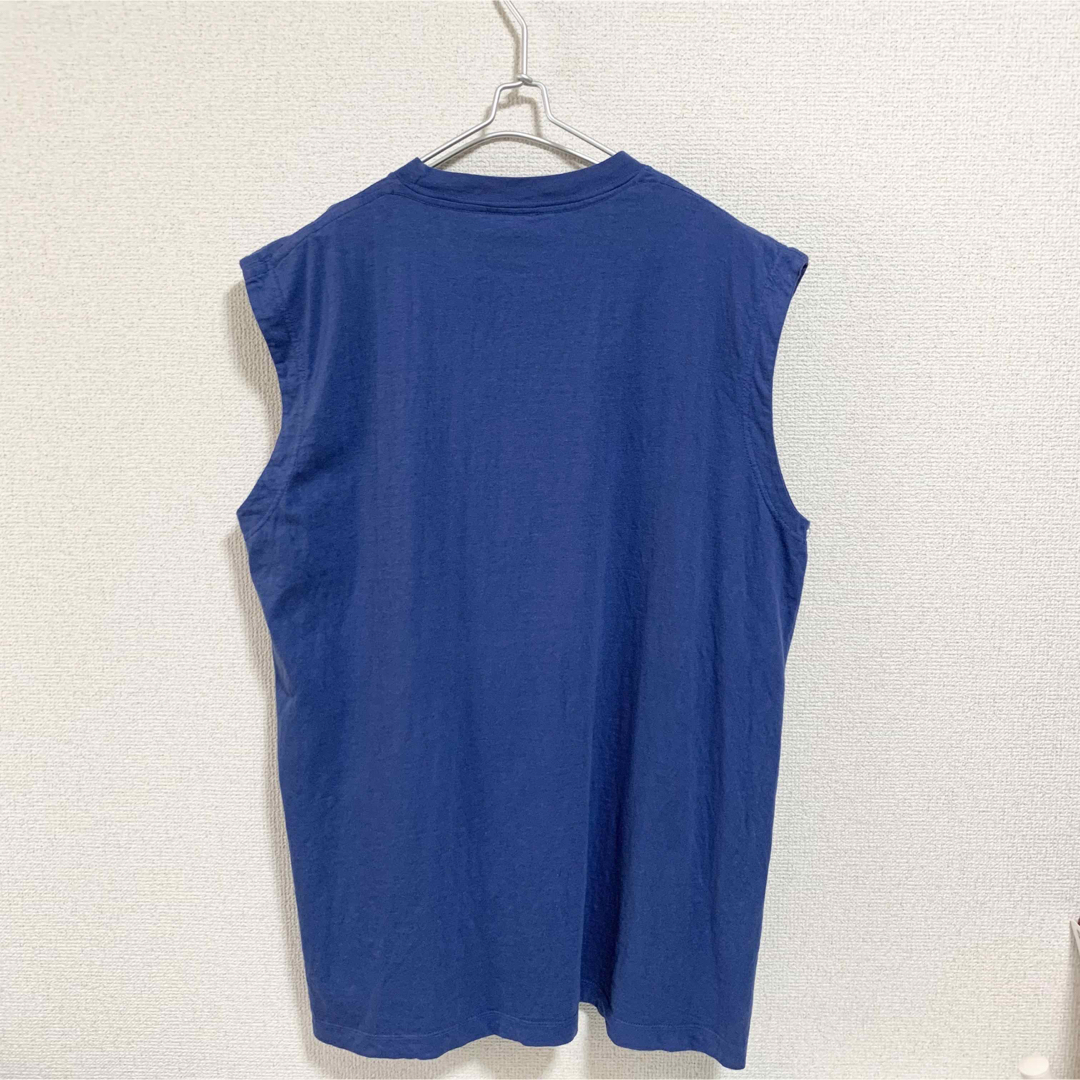 NIKE - 90s NIKE タンクトップ 日本製 メンズL 青 銀タグ 刺繍ロゴ の