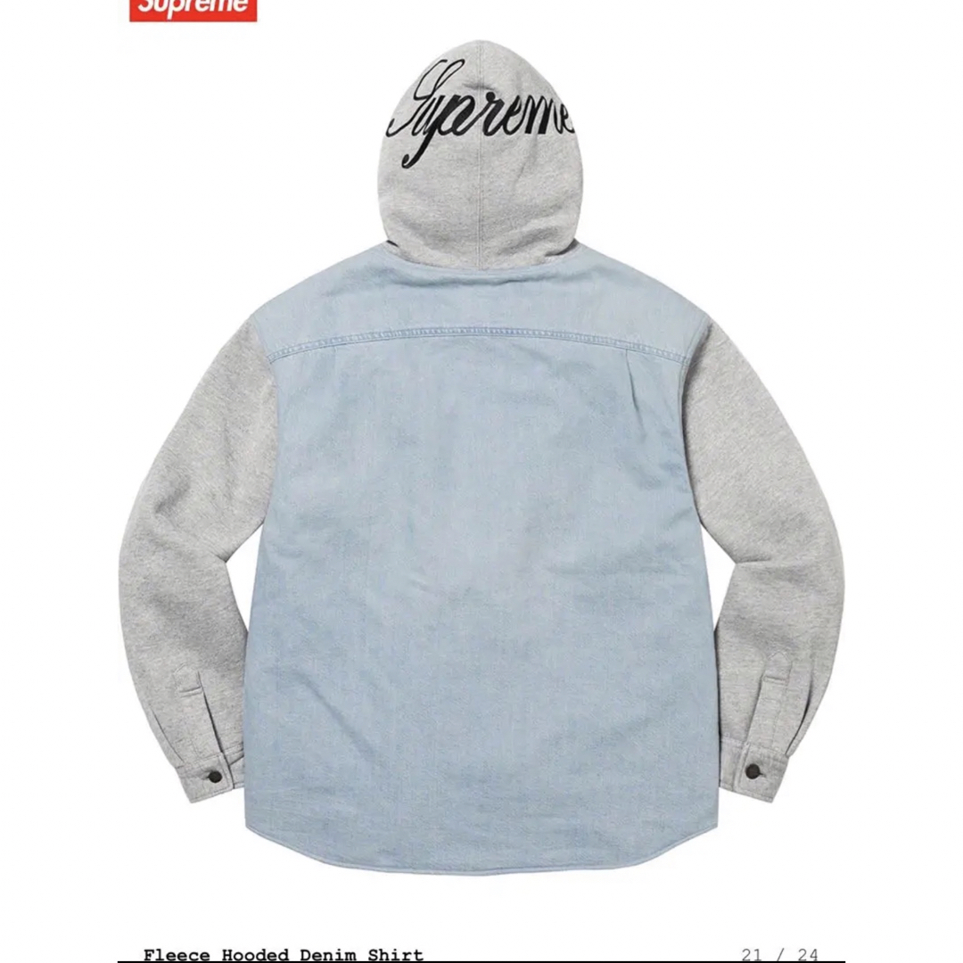 Supreme - Supreme Fleece Hooded Denim Shirt Sの通販 by RR ダブル