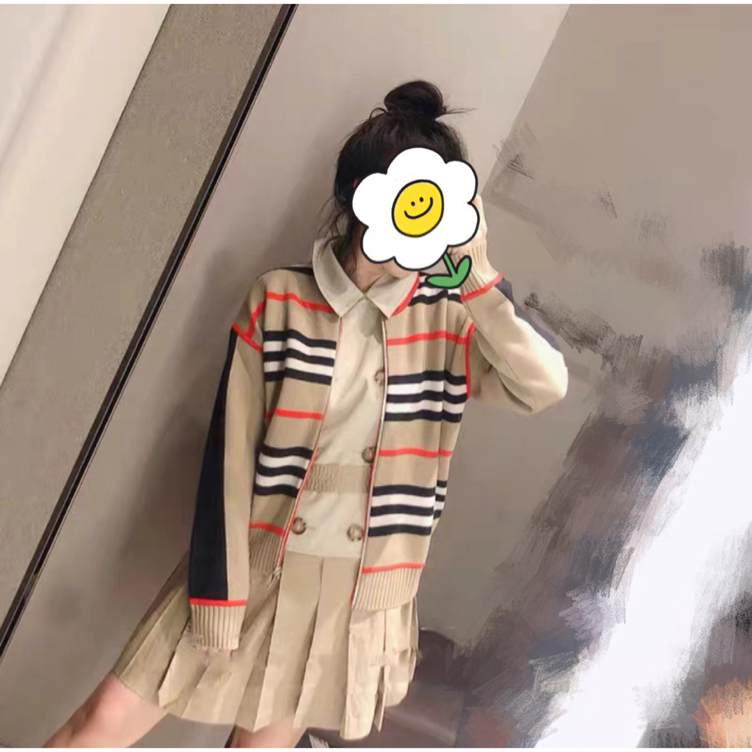 AWAZON-バーバリー アイコンストライプ ウールカシミアブレンド