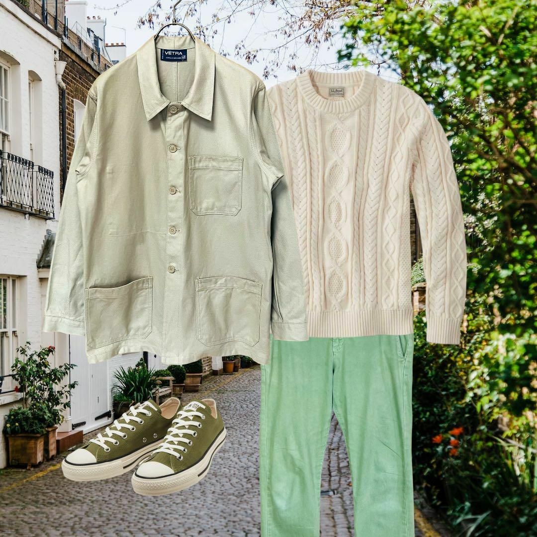 VETRA - 【ベトラ】カバーオール ワークジャケット L カーキ フランス