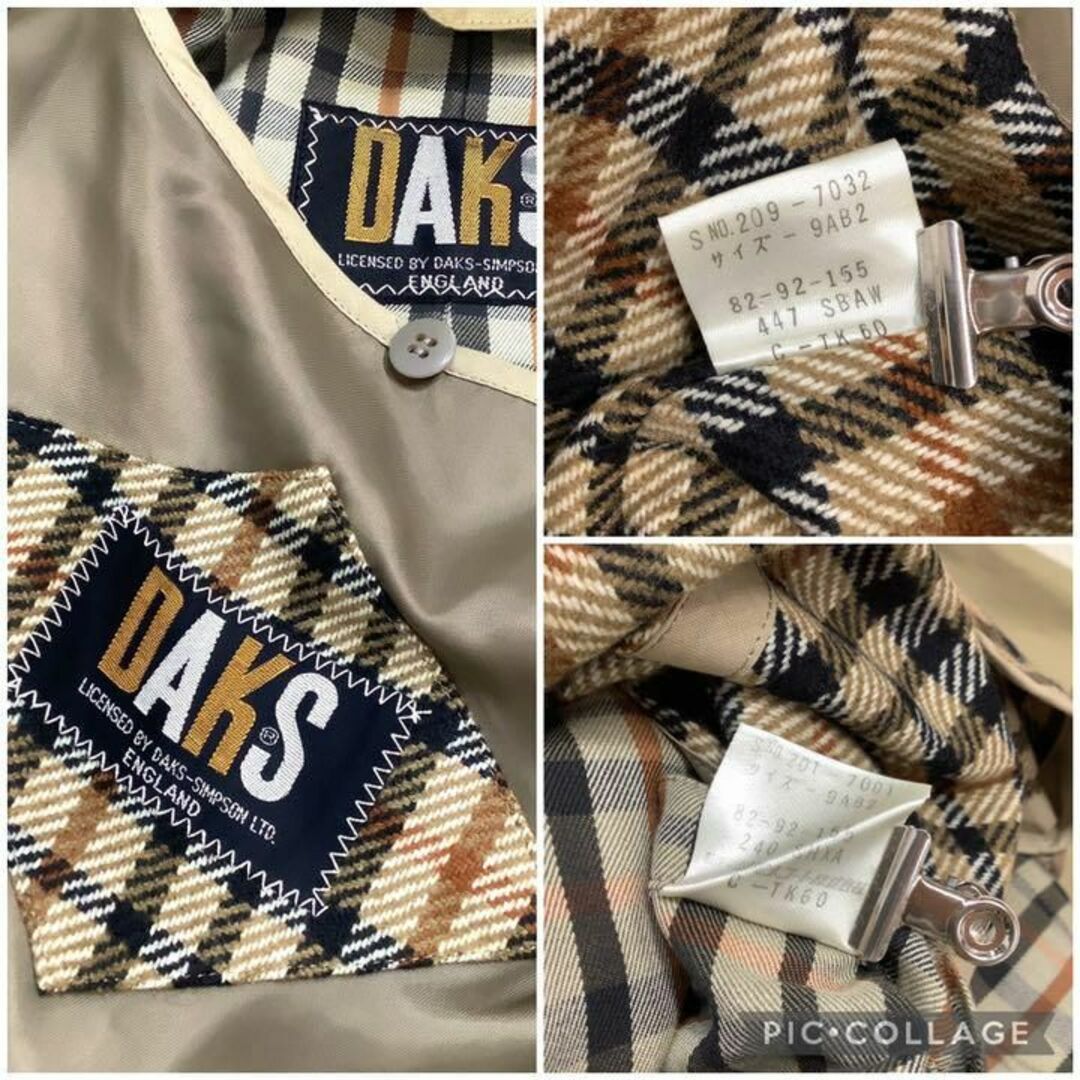 DAKS - DAKS ダックス ハウスチェック トレンチコート ライナー付きの