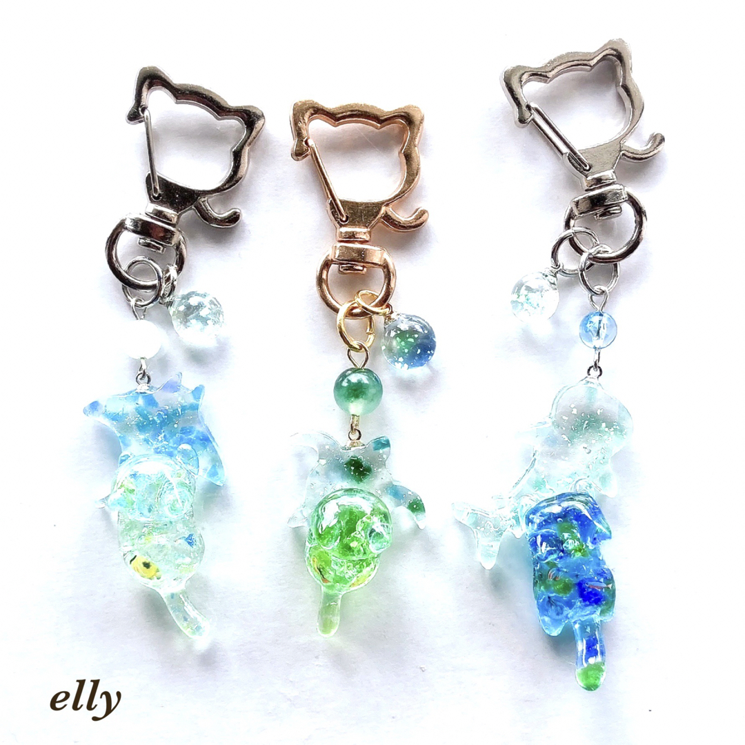 琉球ガラス 海ほたる 蓄光 マンタ じゃれ猫 熱帯魚 レジン