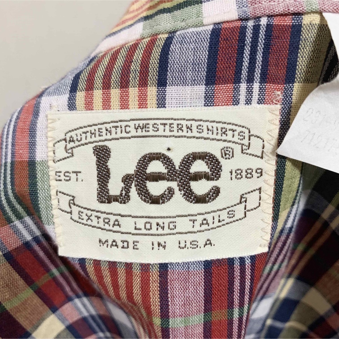Lee - ☆美品☆70s Lee ウエスタンシャツ USA製 マルチカラー チェック
