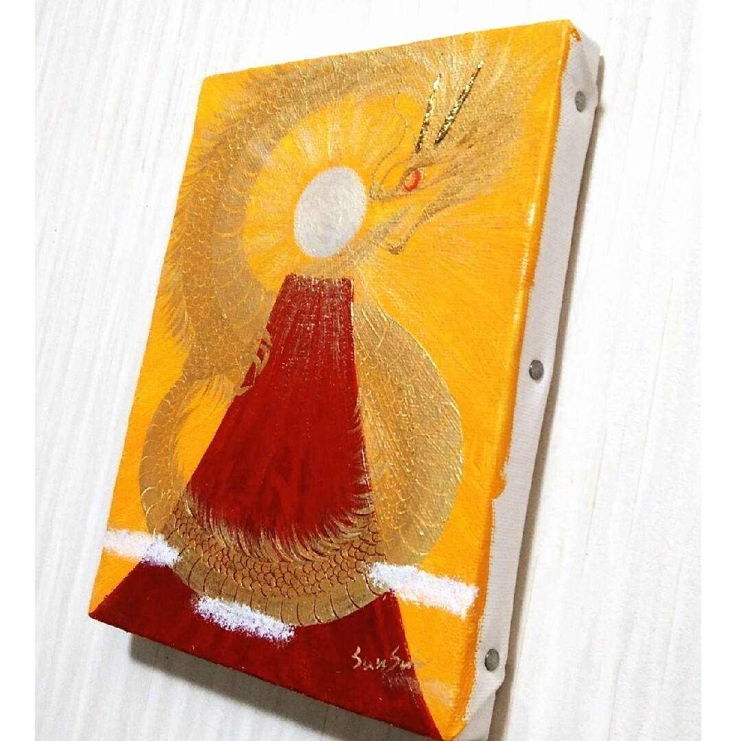 風水最強開運画＊金神昇龍赤富士光玉∞ 金運龍神 大願成就 商売繁盛