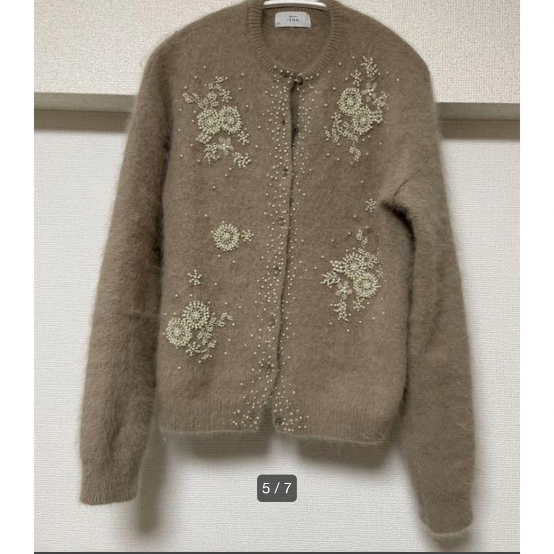 IENA - IENA アンゴラコンパールビーズシシュウカーディガンの通販 by