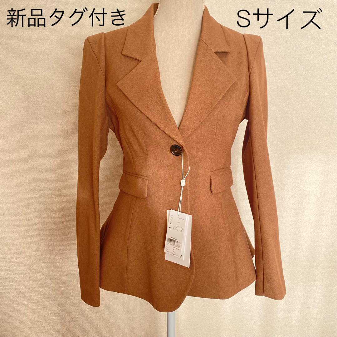 Ameri WAIST SHAPE FLARE JACKETブラウンSサイズ vintage WAIST SHAPE