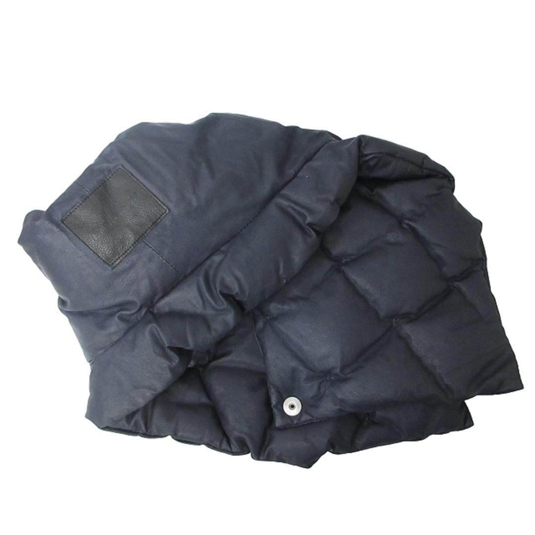 イサムカタヤマバックラッシュ カンガルーレザー マフラー ストール 紺