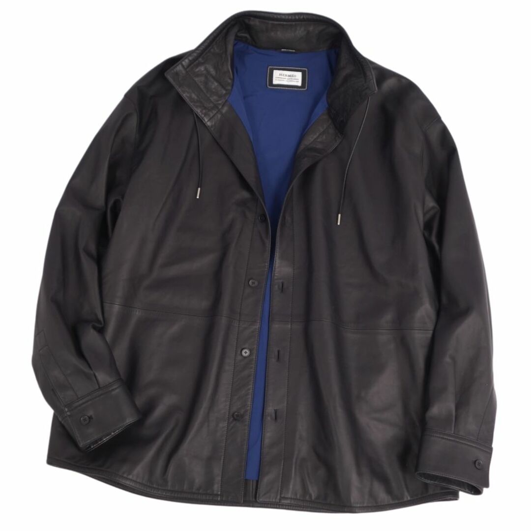 HERMES - 極美品 エルメス HERMES ジャケット シャツ ラムレザー 本革