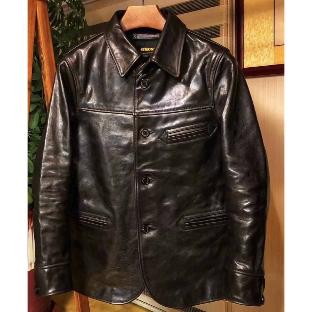 レザーカーコート 茶芯ホースハイド 馬革 レザージャケット 3XLの通販