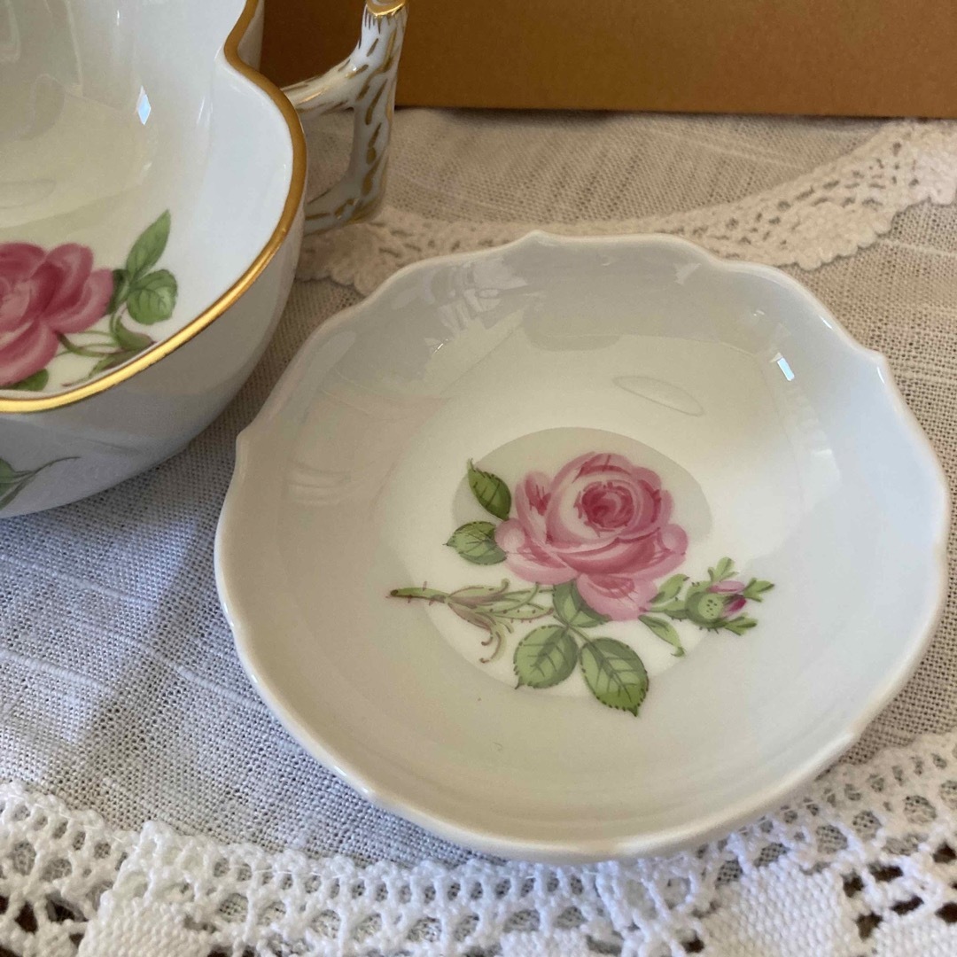 MEISSEN - マイセン ピンクローズ オープンシュガー&ミニトレイの通販