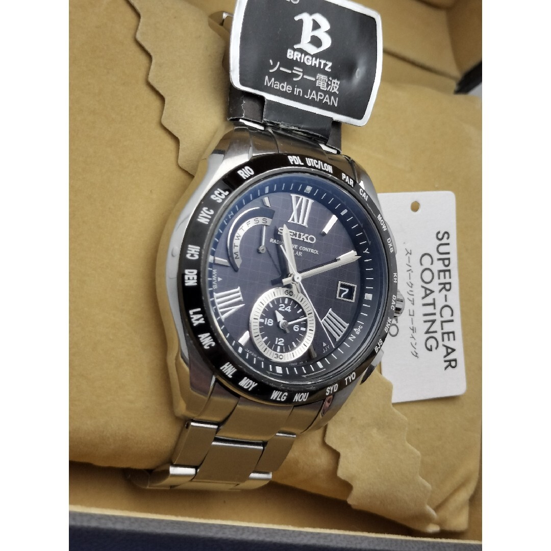 セイコー ブライツ 電波ソーラー ワールドタイム 8B54 電波時計の通販