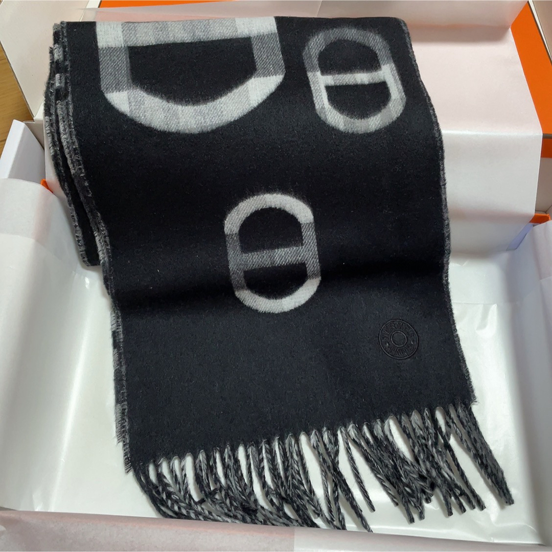 HERMES - 新品未使用 エルメス カシミアマフラー 25×150 cm タータン